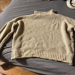 Cozy Tan Knit Sweater